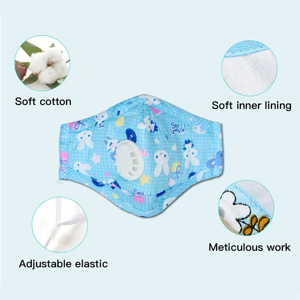 Baby PM2.5 Valve Mask Anti-fog Haze dust Breathable Mask Filter Pad for Kids with Mask Buckle Ear Protection Ear Pain Prevention