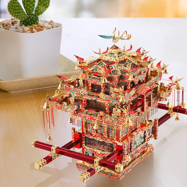 Piececool 3D Metal Puzzle -Bridal Sedan Chair Wedding Series  Model Building Kits Jigsaw Toy ,Birthday Gifts for Adults Kids 2