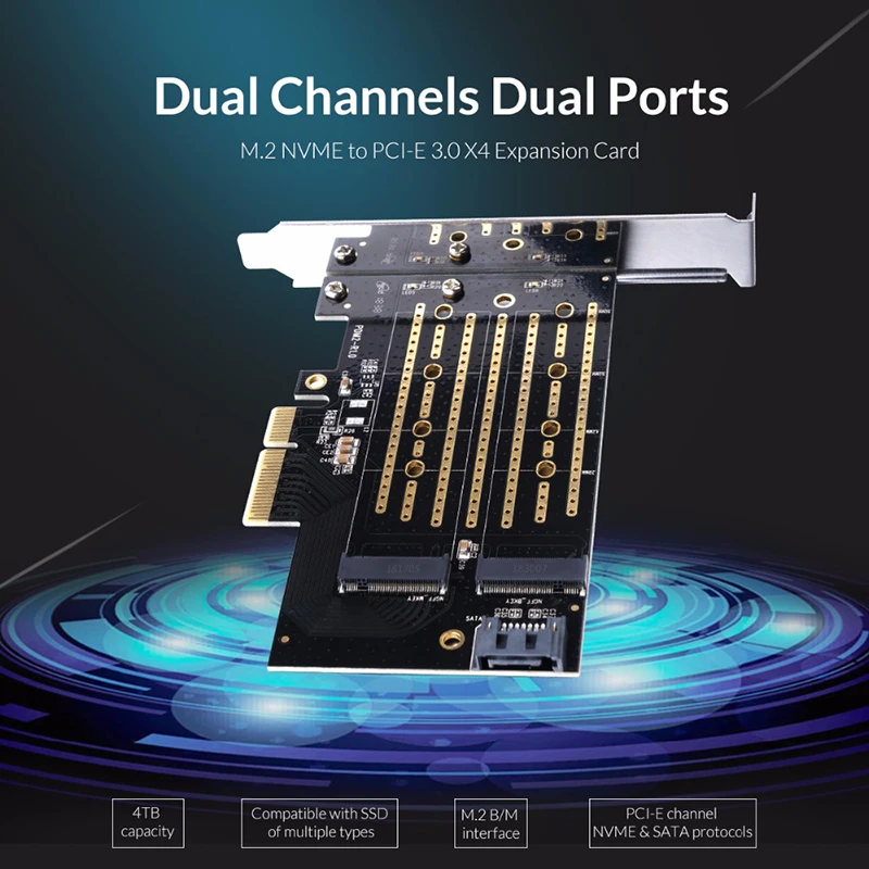 Original ORICO USB 3.0 PCI-E Expansion Card 5 Ports Hub Adapter External Controller Express Card with 4-pin Power Connector Cord