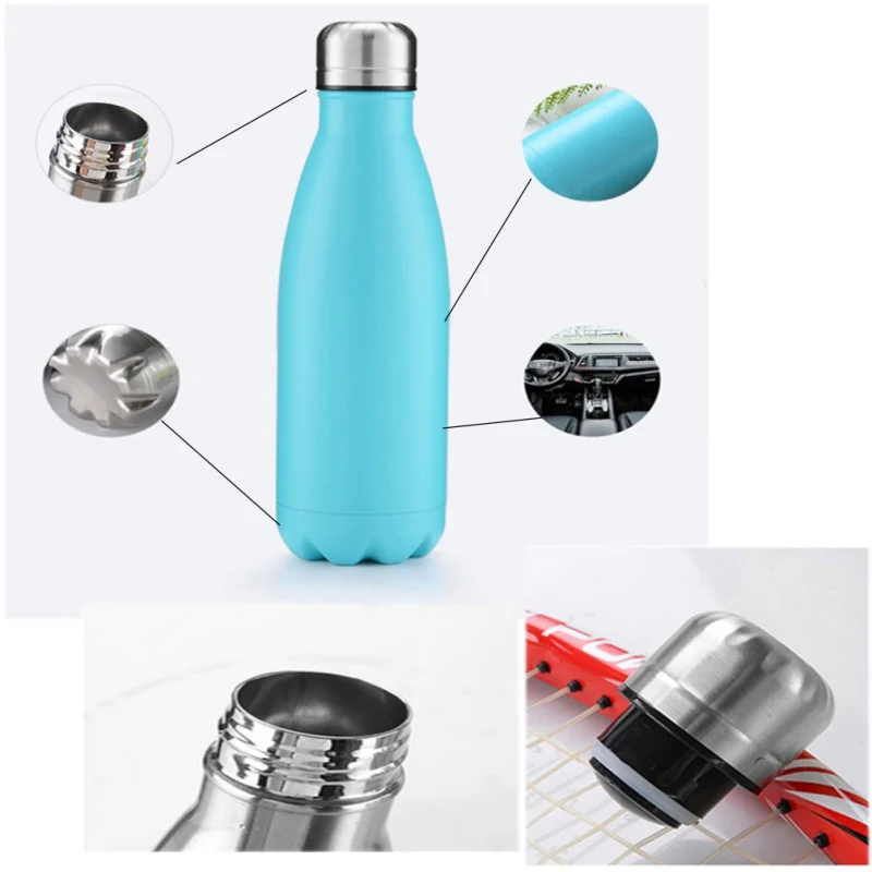 Изолированная бутылка для воды из нержавеющей стали, уличные вакуумные бутылки, чашка для питья с крышкой для путешествий, пеших прогулок, кемпинга, пластиковая BPA бесплатно