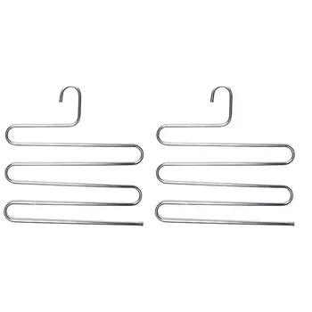 

5 Layers Pants Storage Rack Cloth Holder Stainless Steel S Shape Multilayer Storage Cloth Hanger MultiFunctional Clothes Hangers