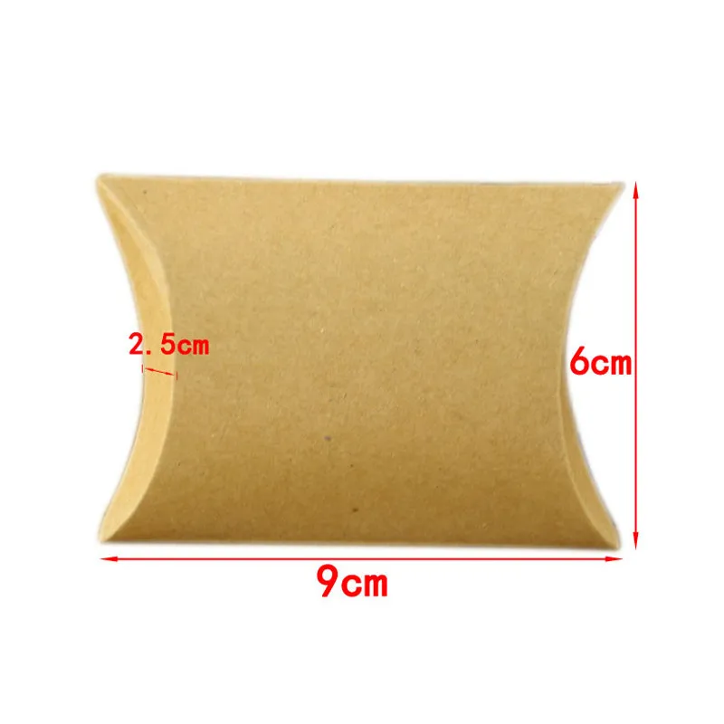50 шт. Подарочная коробка из крафтовой бумаги в форме подушки|Подарочные сумки и