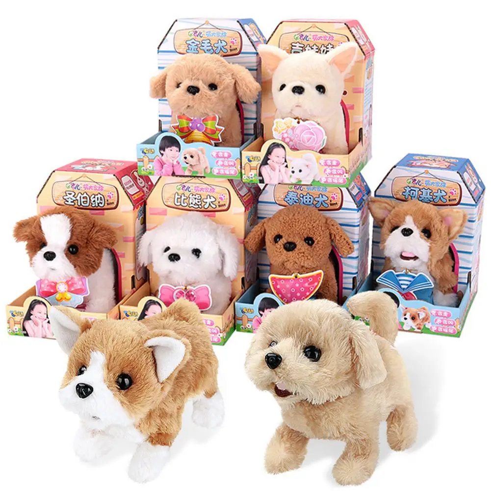 

RCtown Simulation Dog Electric Plush Doll Toy Cute Simulation Puppy Plush Animal Fluffy Doll Puppy Plush Toy Christmas Gift