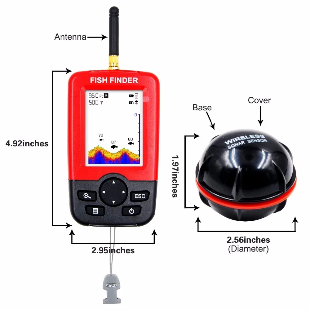 Wireless Fish Finder Echo Sounder Waterproof Fishfinder sounder sonar sensor depth test Rechargeable Portable Water Fishing fish finder