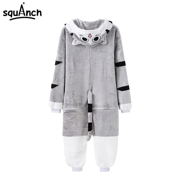 Women Girl Adult Kawaii Cat Onesie With Slippers Kitty Pajama Animal Kigurumis Winter Warm Soft Homewear Party Jumpsuit