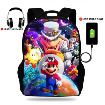 

New Style School bags for students Most Popular And Fashion mochila bags Game Super Mario Print escolar bags