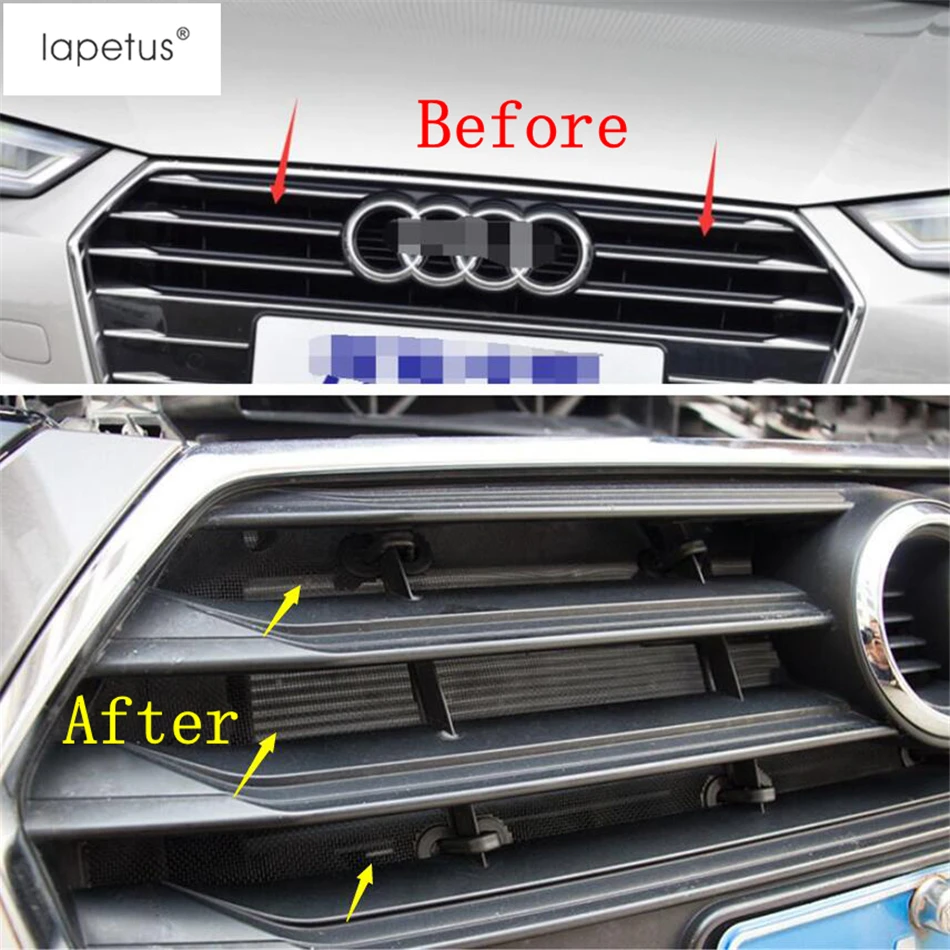 Аксессуары Lapetus, подходят для Audi A4 B9-, передняя головка, сетка от насекомых, решетка, защитная сетка, Формовочная крышка, комплект, отделка