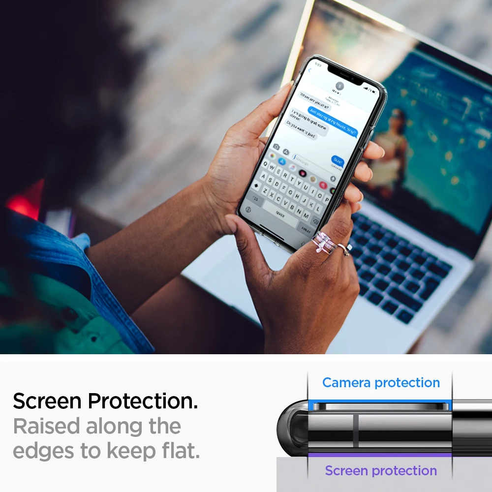 Spigen Liquid Crystal Series Гибкий, мягкий, полиуретановый легкий тонкий Противоскользящий чехол для iPhone 11 Pro