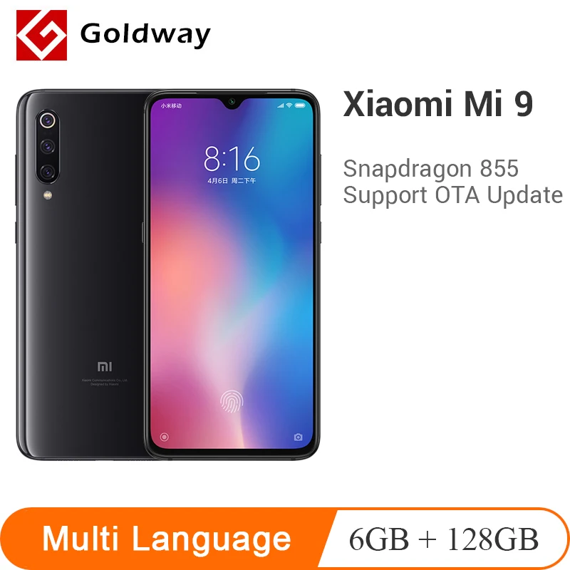 Мобильный телефон Snapdragon 128 с глобальной ПЗУ Xiaomi mi 9 6 ГБ 855 четыре ядра 39 дюйма 1080P