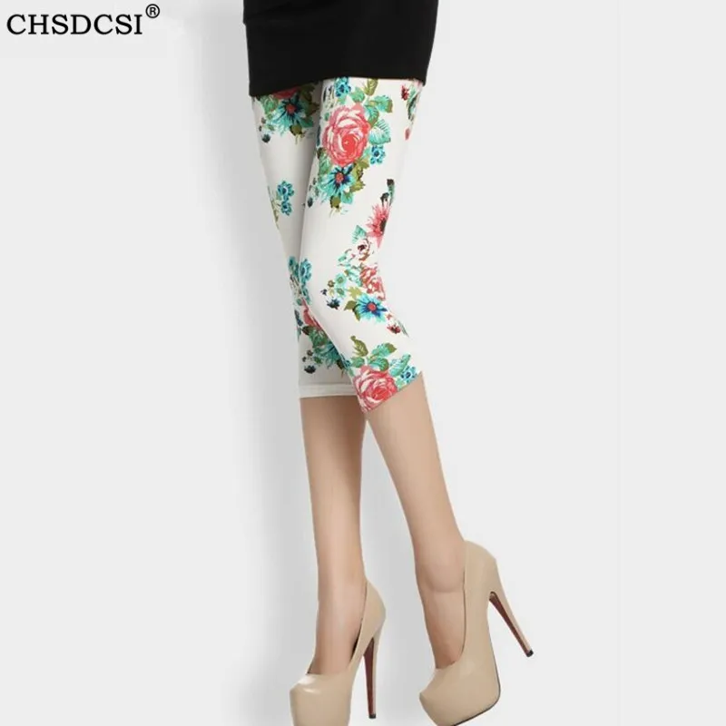 CUHAKCI Short Leggings Summer Women Capris Floral Print Legging Slim Sexy Leggins Black White Casual Sportwear Fitness Legging CUHAKCI Short Leggings Summer Women Capris Floral Print Legging Slim Sexy Leggins Black White Casual Sportwear Fitness Legging