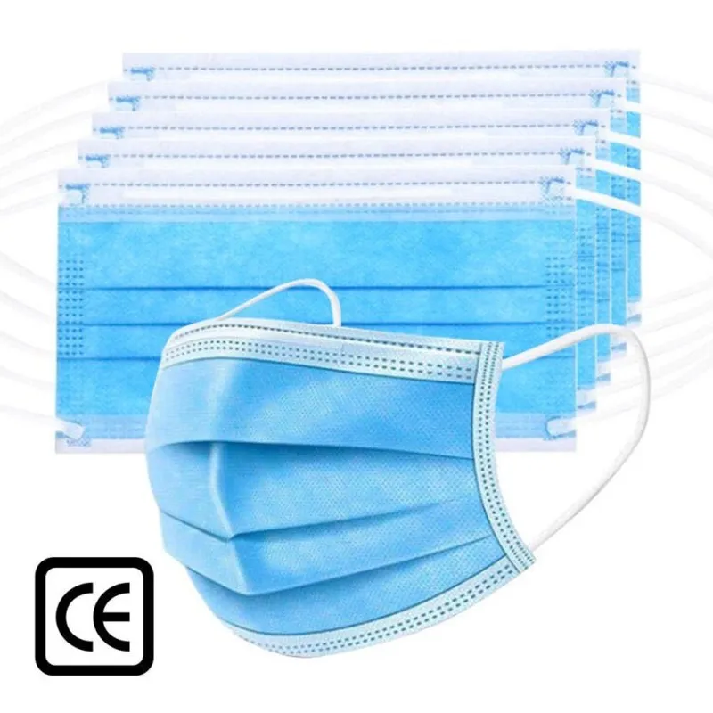

10/20/30/40/50Pcs/Lot Disposable Mask Safety Protective Face Masks 3-layer Non-Woven Anti Dust Protection Mouth Mask