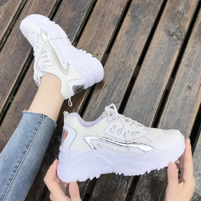 Women's Vulcanize Shoes 2020 Spring Summer Breathable Mesh Casual Sneakers for Woman Leather Shoes Female White Sneaker