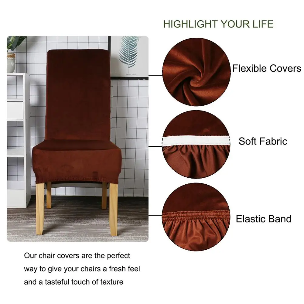 Чехлы на кресла стрейч бархат обеденный стул Slipcovers спандекс плюшевый чехол на стул для ресторана столовой