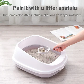 

Puppy Cat Indoor Home Plastic Sandbox with Scoop Cat Litter Box Cat Dog Tray Pet Dog Toilet Bedpan Teddy Anti-Splash Toilette