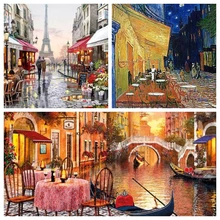 GATYZTORY 5D алмазная живопись Полная площадь DIY домашний декор мозаика Стразы картина на заказ логотип улица и кафе 3 шт. в партии