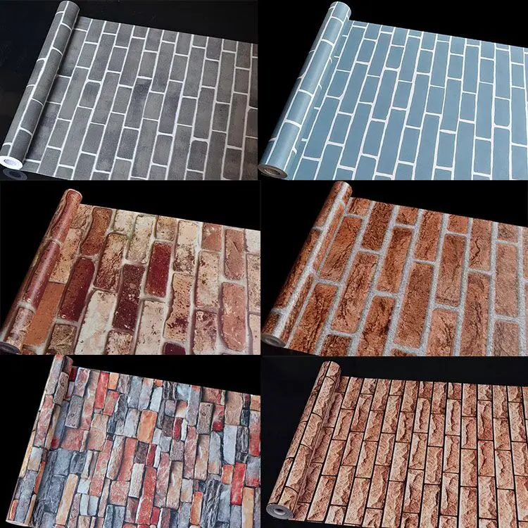 brick pattern waterproof self-adhesive wallpaper self-adhesive wallpaper  imitation brick stickers 3 meter  long