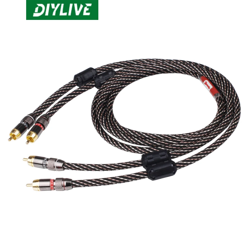 DIYLIVE Hi-Fi monster fever из чистой меди двойной RCA аудиокабель с двойным лотосом усилитель