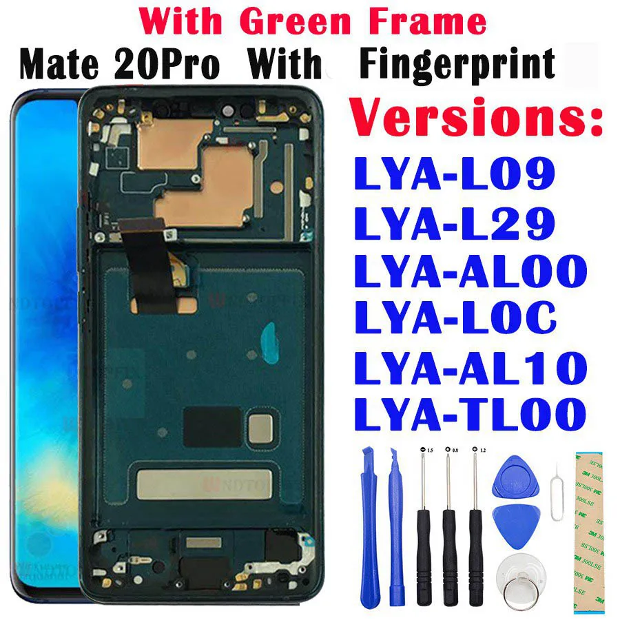 Huawei mate 20 Pro lcd дисплей кодирующий преобразователь сенсорного экрана в сборе ремонт huawei mate 20 lcd huawei mate 20Pro lcd экран - Цвет: 20Pro With Green F