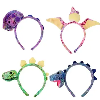 

4pcs Dinosaur Headbands Durable Fashionable Creative Hairbands Hair Accessories Headdress for Gift Parties Girls