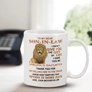 

To My Dear Son-In-Law Mug Letter and Pattern Printed Mug Dishwasher and Microwave Safe Cup Hogard