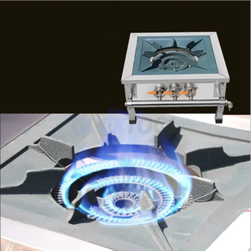 Commercial natural gas liquid gas stoves single stainless steel double stoves energy-saving cooking equipment Fierce fire stove 4