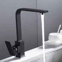 Modern Chrome Kitchen Faucet 360 Degree Rotation Water Filter Tap Water Faucets Brass Sink Tap Water Mixer Black Kitchen Fixture
