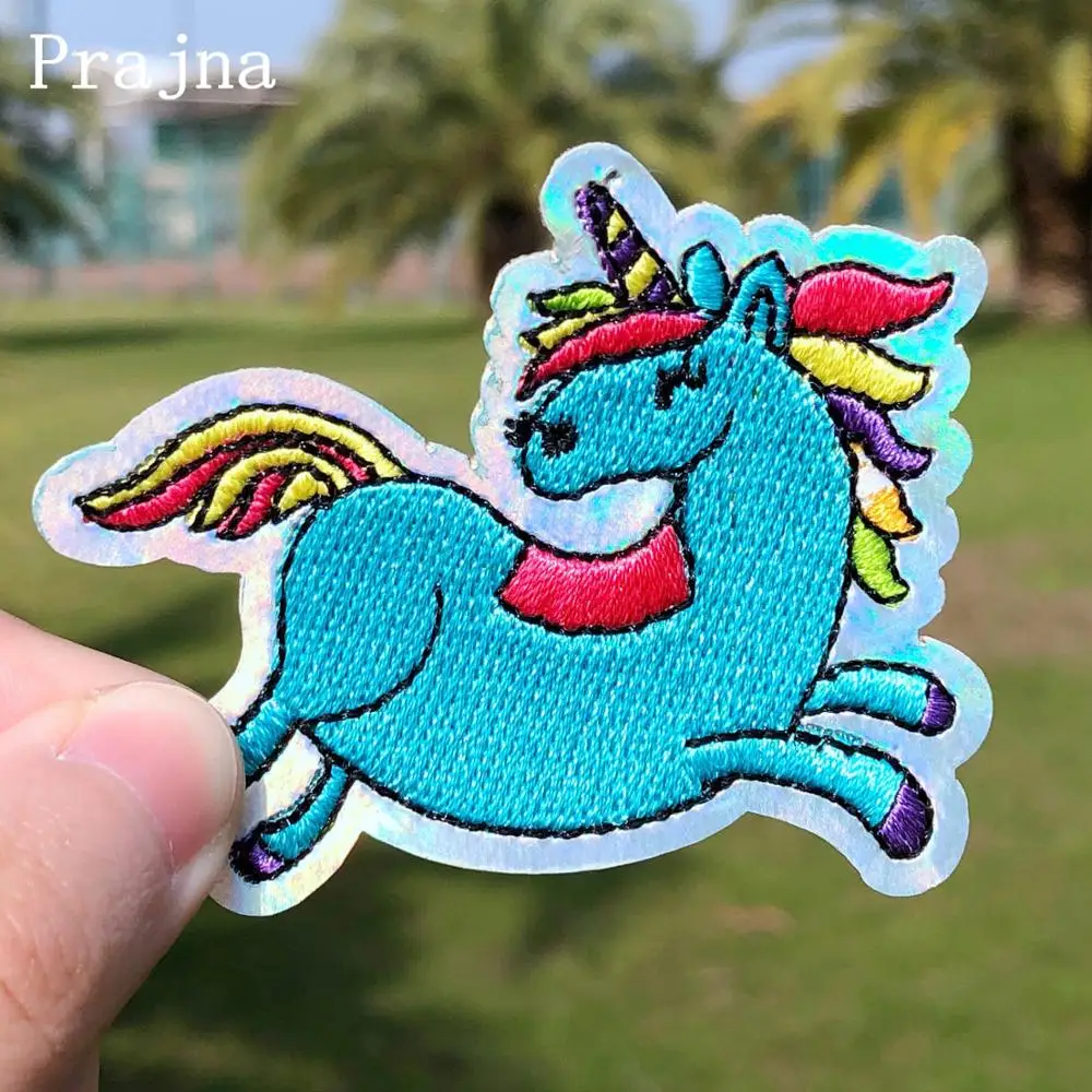 

Prajna Colorful Unicorn Patch Magic Rainbow Embroidered Patches For Clothing Iron On Patches Stripes On Clothes For Kids Jacket