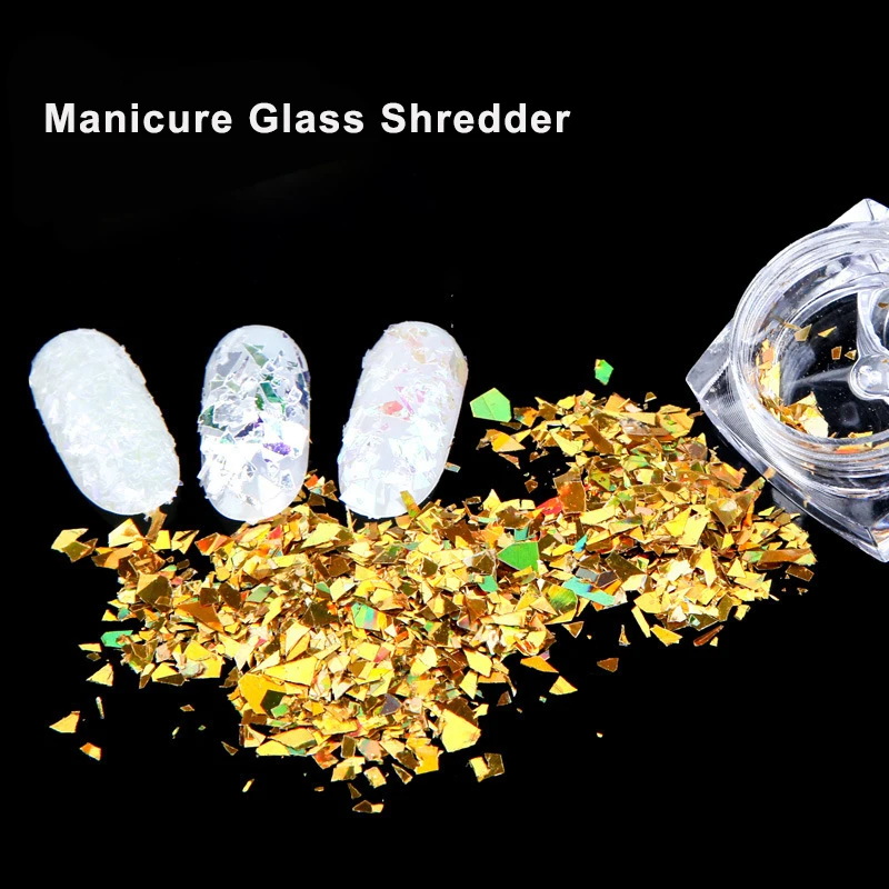 

6PCS Professional Glitter Aluminum Foils 3D Flake Sticker Beauty Manicure Tools DIY Nail Art Decoration UV Gel Polish