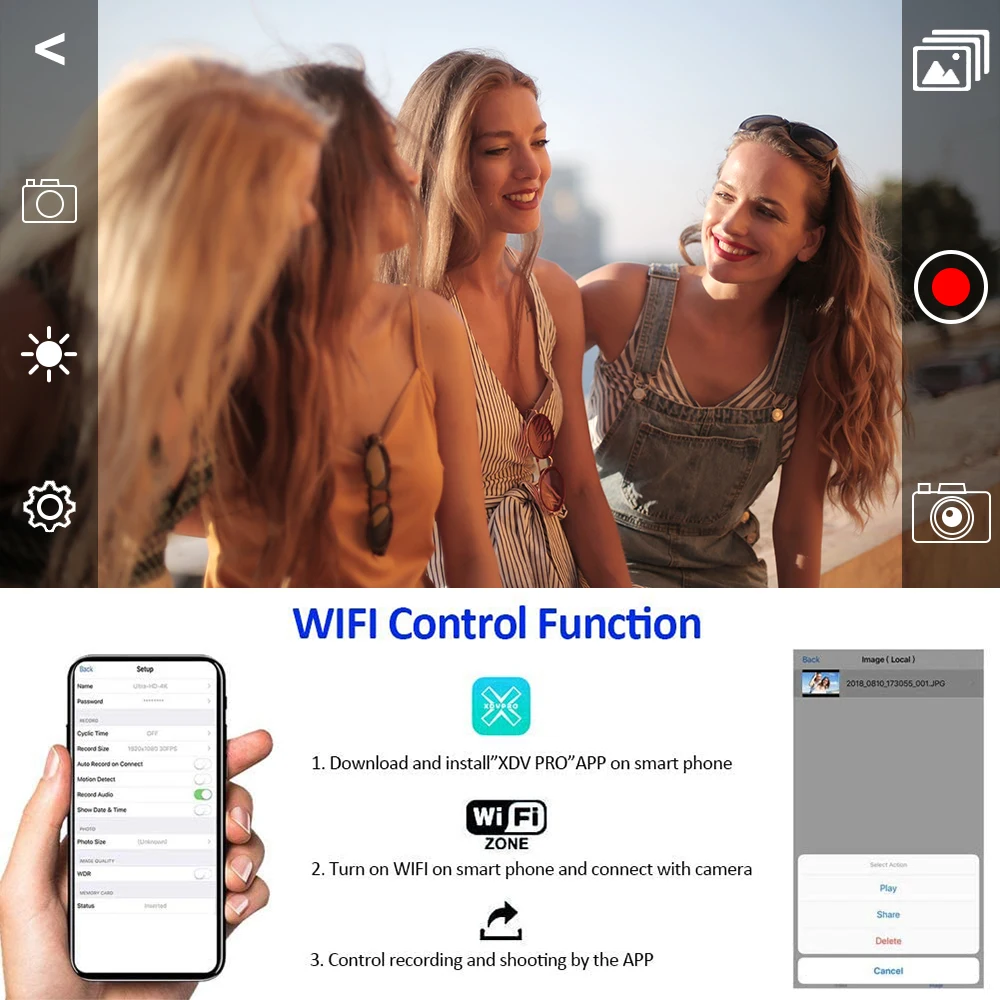 4K Camcorders Youtube Video Cameras Recording with WiFi 30X Digital Zoom IR Night Vision Portable Digital Camera