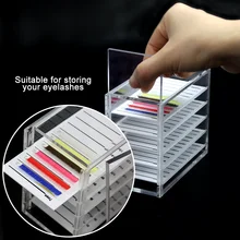 

GLAMLASH False Eyelashes Storage Box 5 Layers Acrylic Pallet Lash Holder Display Stand Tools