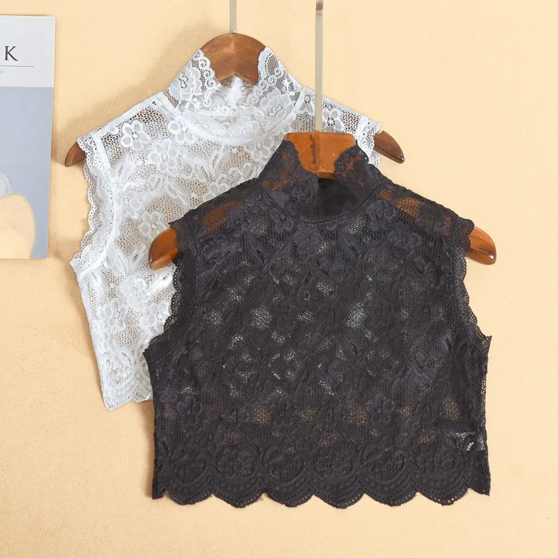 

Women Embroidery Lace Hollow Detachable Collars Half Shirt Fake False Collar Decorative Neck Tie Women Party Gravatas Gifts