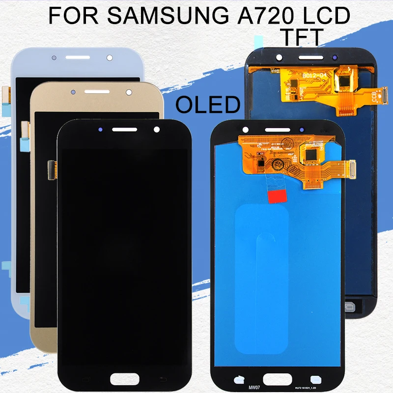 

Dinamico 1Pcs A720 Lcd For Samsung Galaxy A7 2017 Lcd Replacement A720F Display Touch Screen Panel Digitizer Assembly With Tools