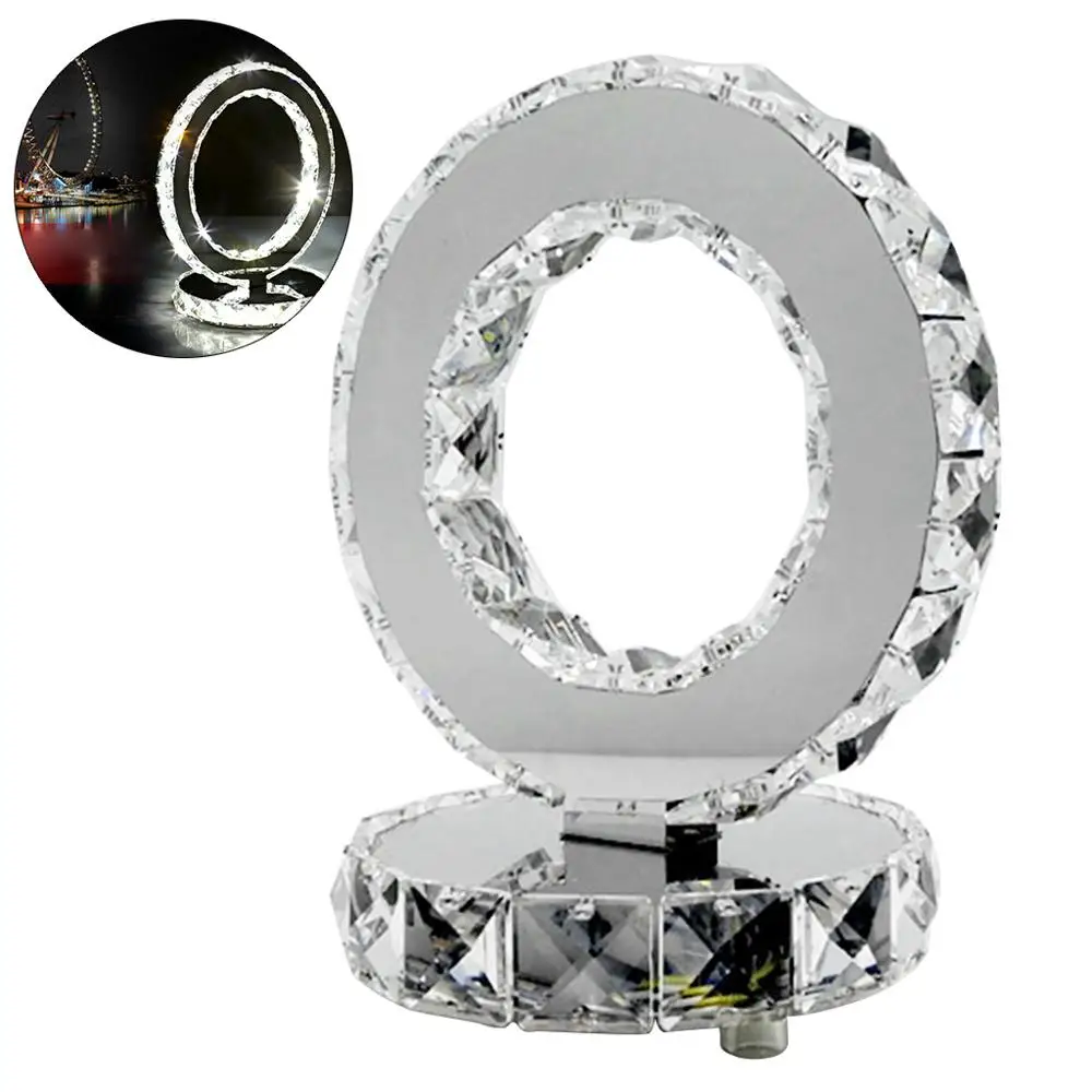 

Stainless Steel Crystal Table Lamp Bedside Double-sided LED Lamp Lighting Decor