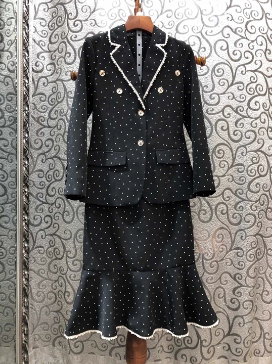 New women's Polo dot long sleeve suit top+ Ruffle Skirt Set 1120 in autumn and winter
