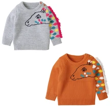 Свитер-футболка с рисунком жирафа для малышей, цвет-блок Лидер продаж, свитер с длинными рукавами для мальчиков возрастом от 1 года до 5 лет