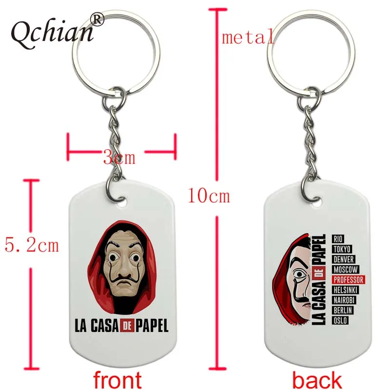 Брелки для ключей, испанская серия ТВ, la casa de papel, ограждение денег, брелок для ключей, аксессуары для ключей, брелок для ключей, музыкальная шкатулка Porte Clef