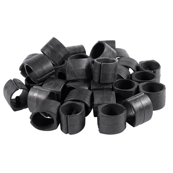 

30x Plastic Home Furniture Chair Pipe Foot Clamp Pads U Shape Caps Black