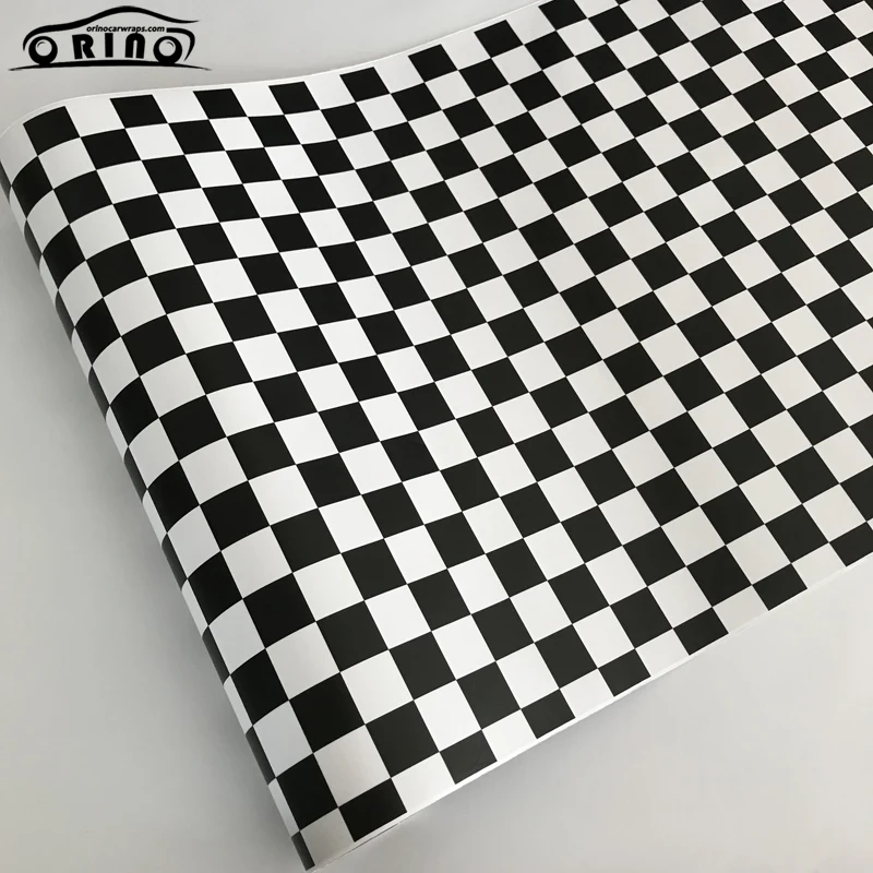 Black White Checkered Flag Vinyl Wrap Sticker-6