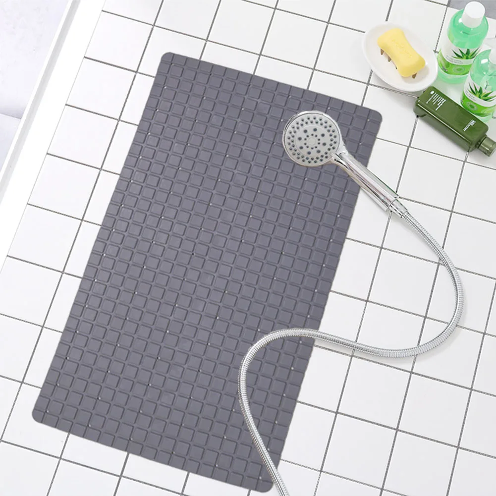 Soft Bath Mat Hotel Wear Resistant Carpet Anti Slip Pads Solid With Sucker Multi Grid Kitchen Bathroom Massage PVC Rollable