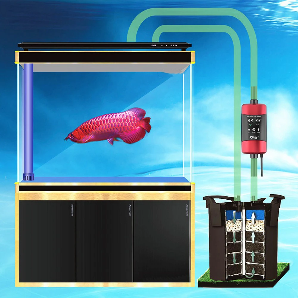 1200W Aquarium External Heater Fish Tank Digital Water Heating Rod Automatic Constant Temperature Control Thermostat 220V