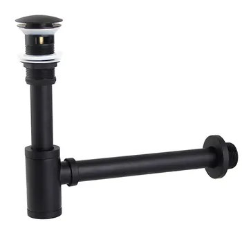 

Bottle Trap Black Drain Home Durable Bathroom Extension Adjustable Basin Waste Sink Rubber Easy Install Universal Luxury
