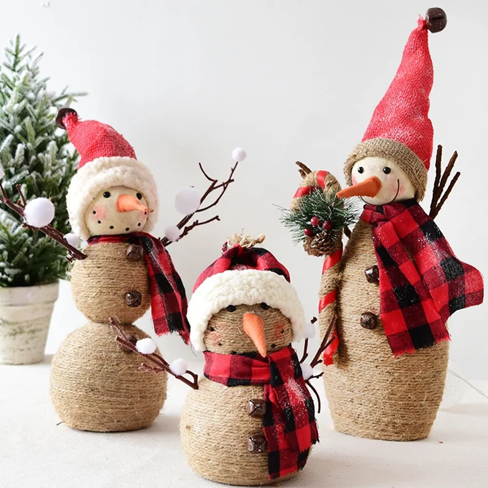 

Christmas Decorations Unique Cartoon Santa Claus Ornaments Creative Christmas Snowman Doll Drop Pendant with Hanging Rope