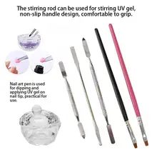 6 шт. гель продлевающий половой акт вспомогательный инструмент набор для ногтей ручка палочка для перемешивания контейнер чашка 3