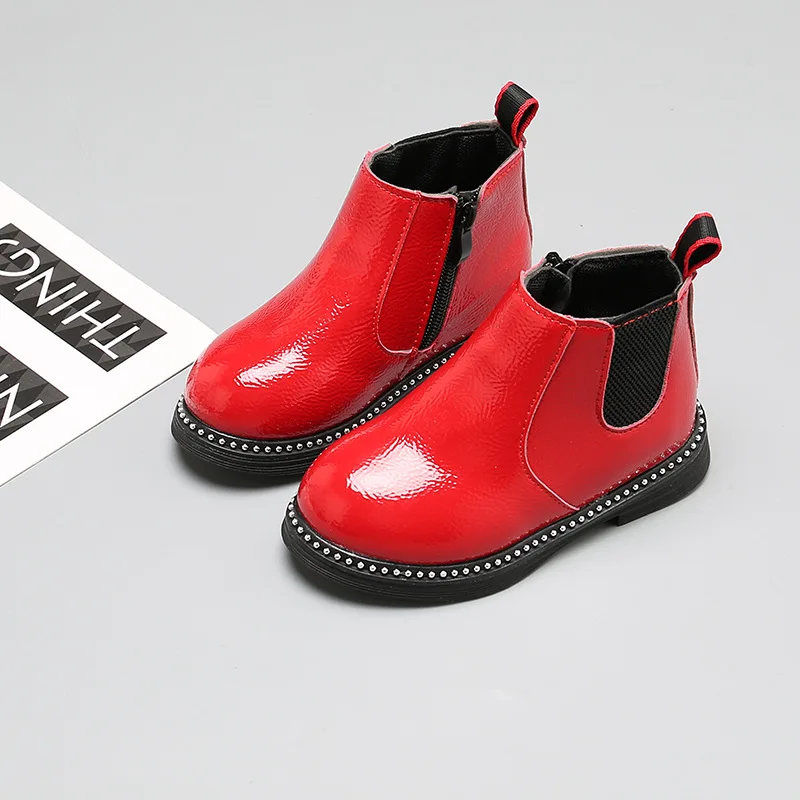 Г. Новые кожаные ботинки для мальчиков обувь для девочек от 3 до 12 лет детские ботинки из искусственной кожи на весну-осень модные детские ботинки теплые зимние ботинки