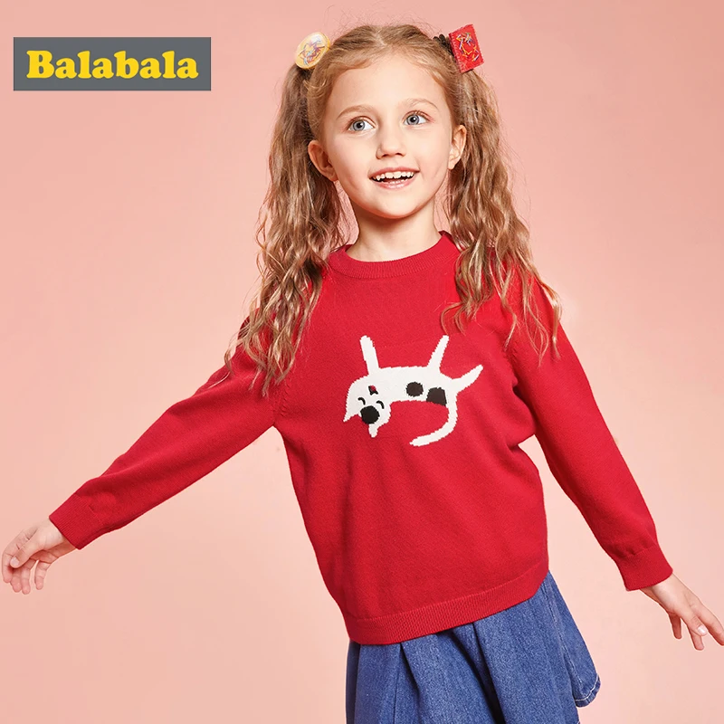 Balabala Children's clothing sweater girls new autumn cotton sweater children baby girl