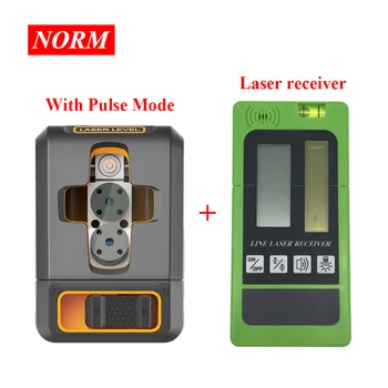 

Norm Cross Lines Laser Level with receiver 2 Lines Red/Green Beam Self-Leveling Laser Level Vertical & Horizontal Level tool
