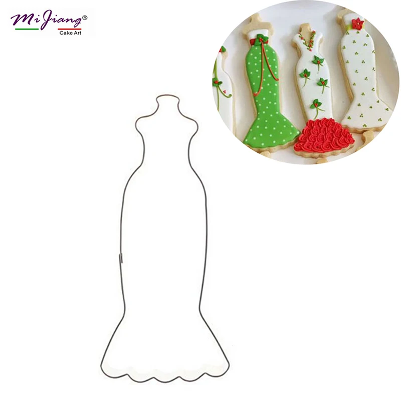Stainless Steel Evening Dress Fondant Cake Mold Cookie Cutter Biscuit Stamp Mould Decorating Tools Christmas Bakeware 7116 | Дом и сад