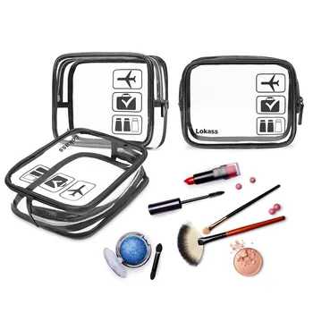 

3PCS Transparent Trend Waterproof Storage Bag PVC Cosmetic Bag Travel Organizer Zipper Large Capacity Toiletry Bag