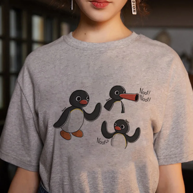 Женская футболка с короткими рукавами Vogue Three Penguins летняя круглым вырезом удобная