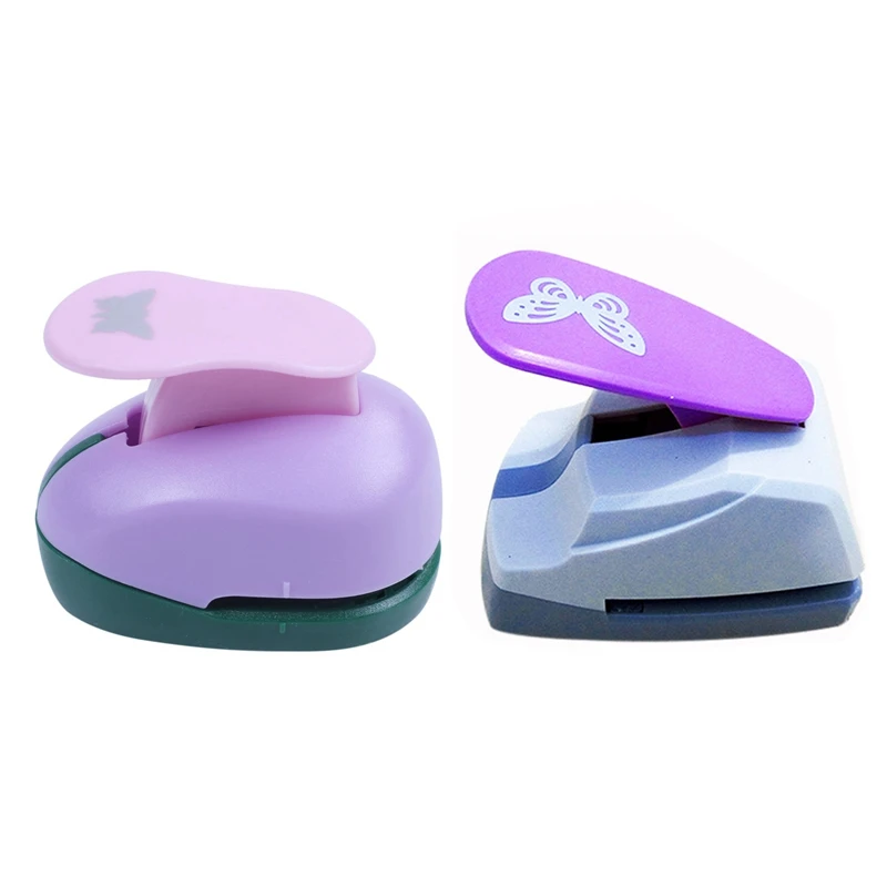 

2Pcs Embossing DIY Corner Paper Printing Card Cutter Scrapbook Large Embossing Holes Hitting Handmade Children,Butterfly Pattern
